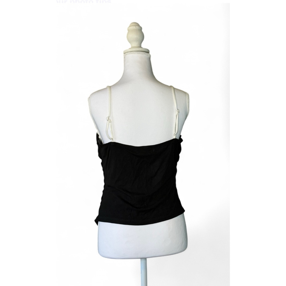 Elodie Black & White Ruched Colorblock Cami Top | Size XL | NWT - Picture 2 of 4